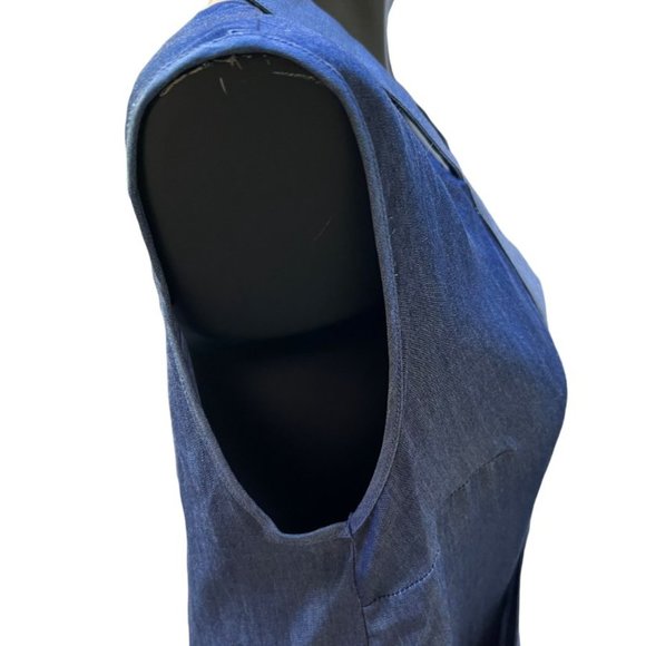 Bailey 44 Women's Top Size XS Blue V-Neck Sleeveless Faux Wrap Pullover Tencel - Picture 2 of 8